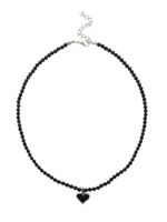 Чокер "Хрусталь. Сердце" (чёрный в серебре)