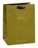 Пакет бумажный подарочный "Olive tone" (23х18х10 см)
