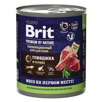 Консервы для собак "Brit Premium" (850 г; говядина с сердцем)