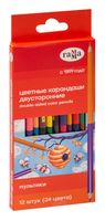 Набор карандашей цветных "Мультики" (12 шт.; 24 цвета)