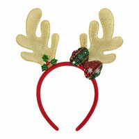 Маскарадное украшение "Рожки" (красный/золотистый)