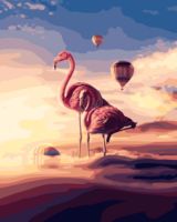 Картина по номерам "Фламинго в облаках" (400х500 мм)