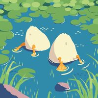 Картина по номерам "Удивительные утки" (200х200 мм)