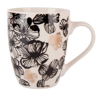 Кружка "Цветы" (бело-черный)