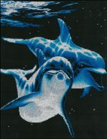 Вышивка крестом "Дельфины" (270х320 мм)