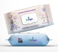 Влажные салфетки детские "Prolight" (100 шт.)