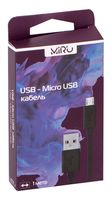 Дата-кабель Miru USB - MicroUSB 2.0, 1 м (черный)