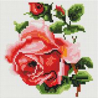 Алмазная вышивка-мозаика "Изящная роза" (200х200 мм)