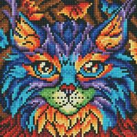 Алмазная вышивка-мозаика "Восточный кот" (200х200 мм)