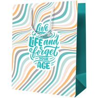 Пакет бумажный подарочный "Forget age" (14x11x6,5 см)