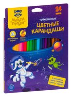 Набор карандашей цветных "Енот в космосе" (24 цвета)