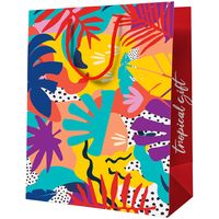 Пакет бумажный подарочный "Tropical gift" (14x11x6,5 см)