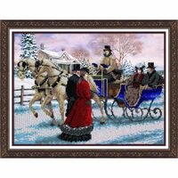 Набор для вышивания бисером "Зимняя прогулка" (280х380 мм)