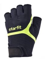 Перчатки для фитнеса "WG-103" (М; чёрно-ярко-зелёные)