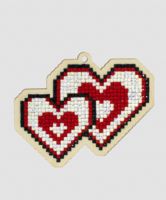 Алмазная вышивка-мозаика "Брелок. Влюбленные Сердца" (100x82 мм)