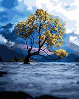 Картина по номерам "Дерево ванака. Новая Зеландия" (400х500 мм)