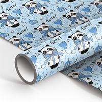 Бумага упаковочная "PandaGift Blue" (70х100 см)