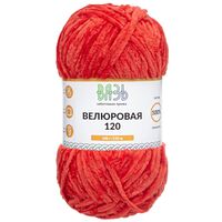 Пряжа "Велюровая №18" (100 г; 120 м; красный)