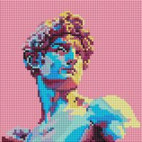 Алмазная вышивка-мозаика "Неоновый Давид" (200х200 мм)