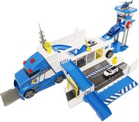 Игровой набор "Полицейский грузовик-транспортер" (арт. 1417332.00; с подсветкой и звуком + 5 машинок)