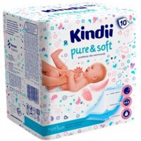 Пелёнки одноразовые детские "Kindii. Pure&Soft" (10 шт.; 600х600 мм)
