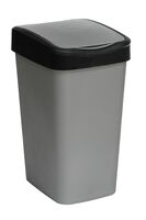 Ведро для мусора "Tandem. С подвижной крышкой" (10 л; серый металлик)