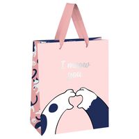 Пакет бумажный подарочный "Лапки" (26х32х12 см)