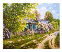 Картина по номерам "Деревенская улица" (400х500 мм)