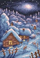 Алмазная вышивка-мозаика "Зимний пейзаж" (190х270 мм)