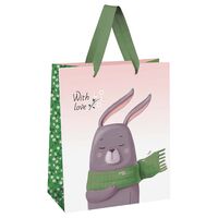 Пакет бумажный подарочный "С любовью" (11х14х6,5 см)