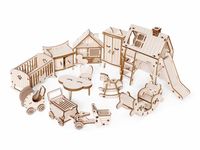 Сборная деревянная модель "Набор кукольной мебели. Большая детская комната"
