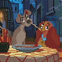 Алмазная вышивка-мозаика "Леди и Бродяга" (200х200 мм)