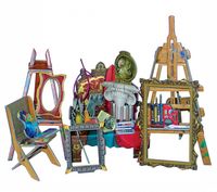 Сборная модель "Коллекционный набор мебели. Мастерская художника" (масштаб: 1/12)
