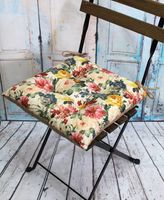 Подушка на стул "Mix. Цветы на Бежевом" (42х42 см)