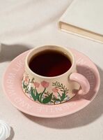 Чашка с блюдцем "Розовые тюльпаны"