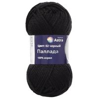 Пряжа "Паллада №02" (100 г; 100 м; черный)