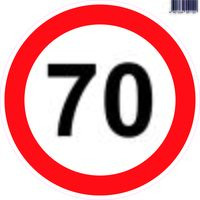 Наклейка автомобильная "Ограничение скорости 70"