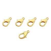 Замок для бижутерии "Карабин" (12 мм; 5 шт.; золото)