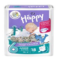 Подгузники "Baby Happy Junior Extra" (16+ кг; 18 шт.)