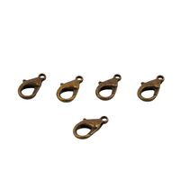 Замок для бижутерии "Карабин" (14 мм; 5 шт.; латунь)