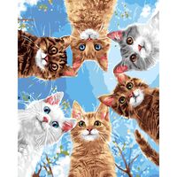 Картина по номерам "Любопытные коты" (400х500 мм)