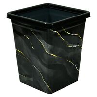 Ведро для мусора "С фиксатором" (8,5 л; черный мрамор)