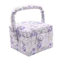 Шкатулка-органайзер для рукоделия "Васильки" (12х12х9,5 см)