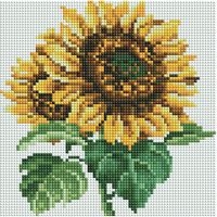 Алмазная вышивка-мозаика "Солнечный цветок" (200х200 мм)