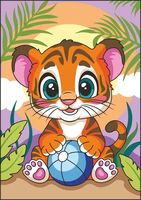 Картина по номерам "Тигрёнок" (200х300 мм)