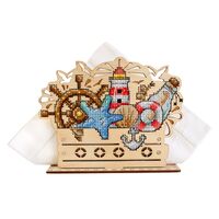 Набор для вышивания на деревянной основе "Салфетница. Морские сокровища" (120х150 мм)