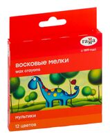 Мелки восковые "Мультики" (12 цветов)