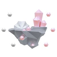 3D-конструктор "Остров с кристаллами" (розовый)