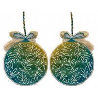 Набор для вышивания на пластиковой канве "Ёлочная игрушка. Зелёный шар" (73х90 мм)