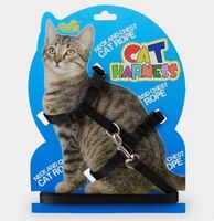 Шлея с поводком "Cat Harness" (черная)
